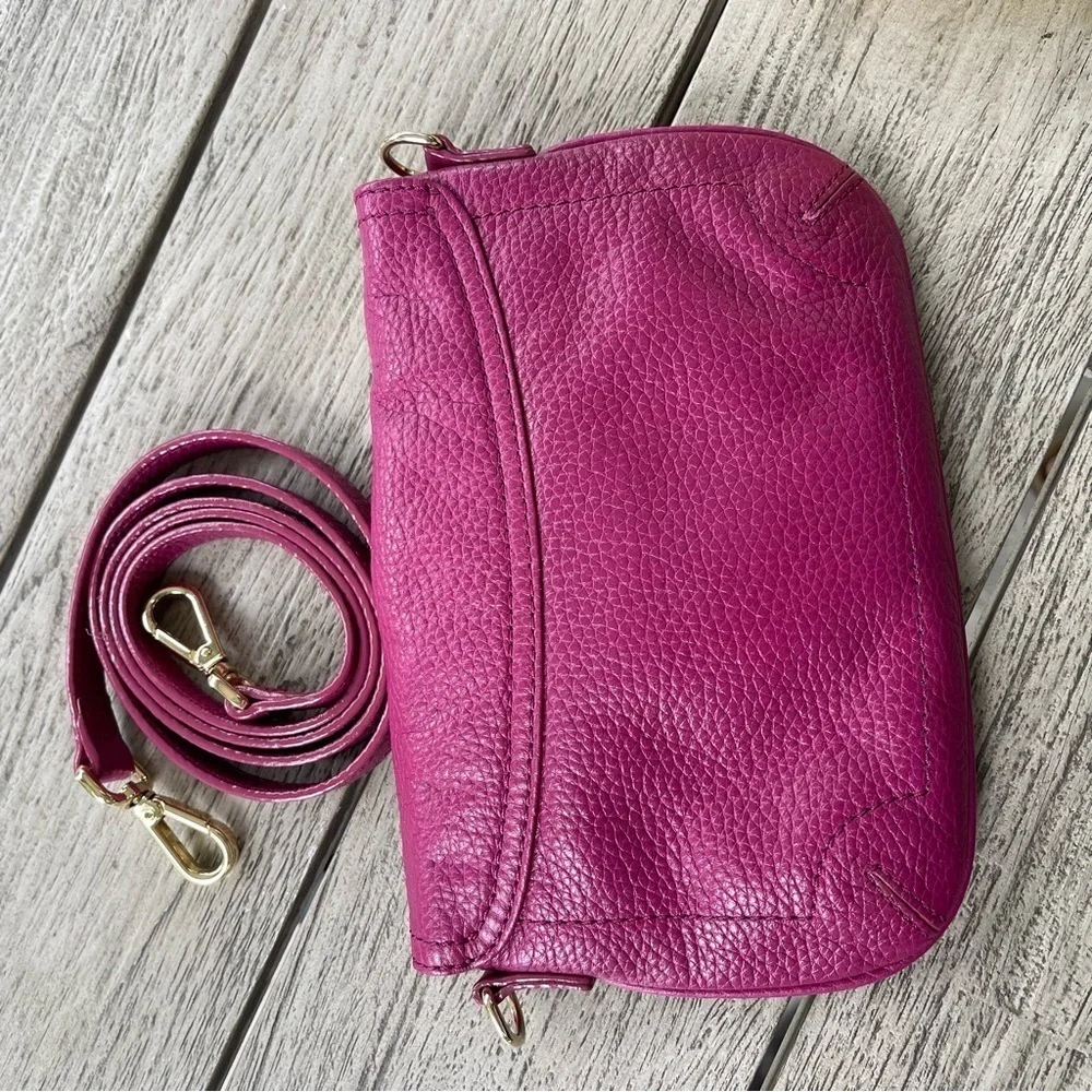Halogen Raspberry Leather Crossbody Bag